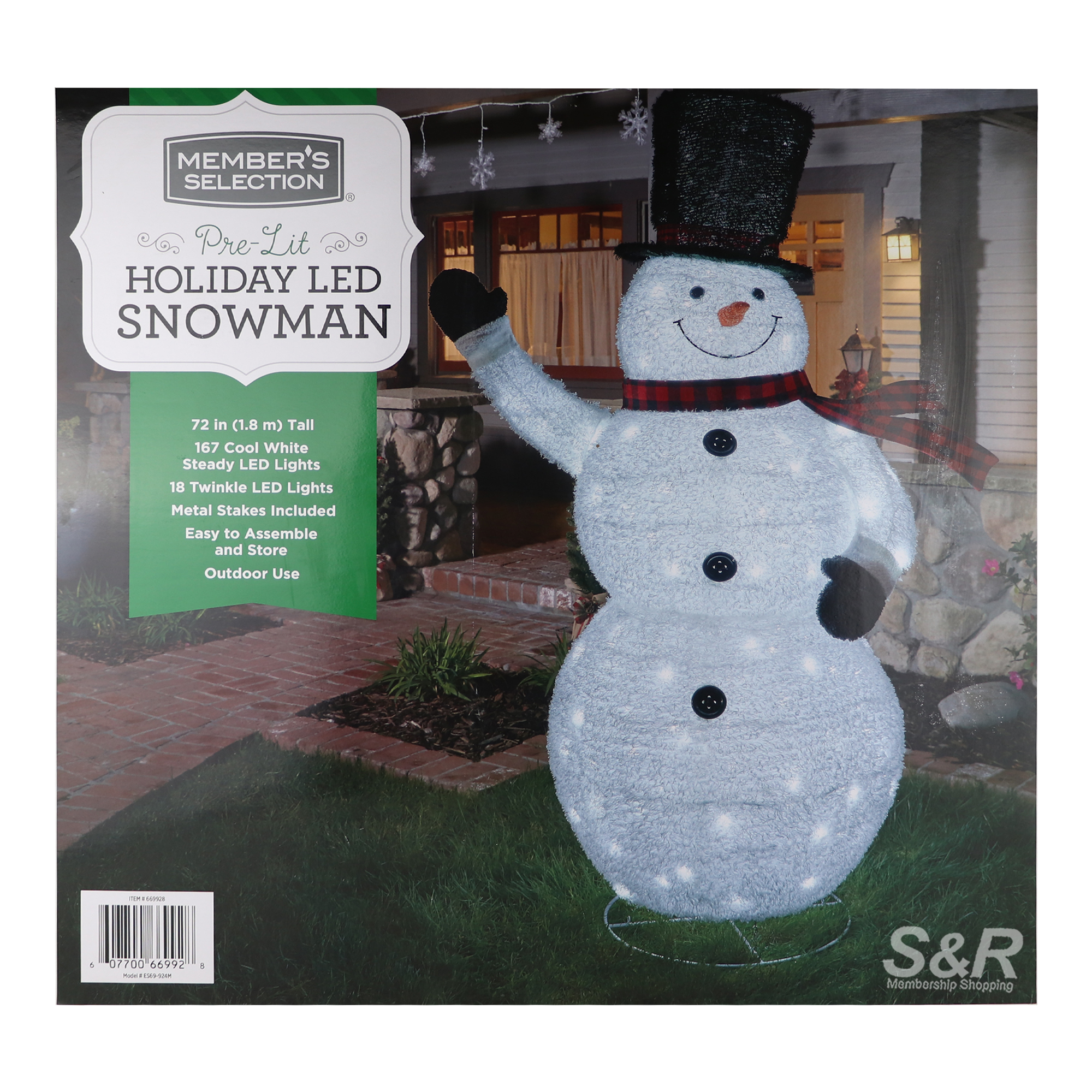 Member's Selection Pre-Lit Holiday LED Snowman 72in Member's Selection Pre-Lit Holiday LED Snowman 72in